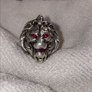 Mysterious Lions Head Ring w/Rubies